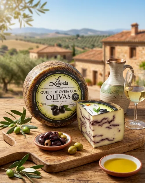 Manchego Olijf Queso de Overja Aceituna Negra
