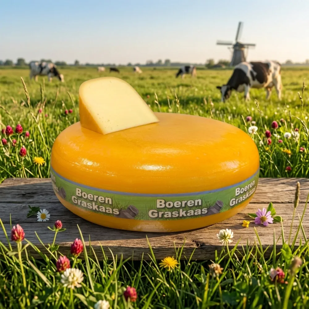 Graskaas Boerderijkaas — Van de eerste melk nadat de koeien de wei in zijn — en maar kort te krijgen.