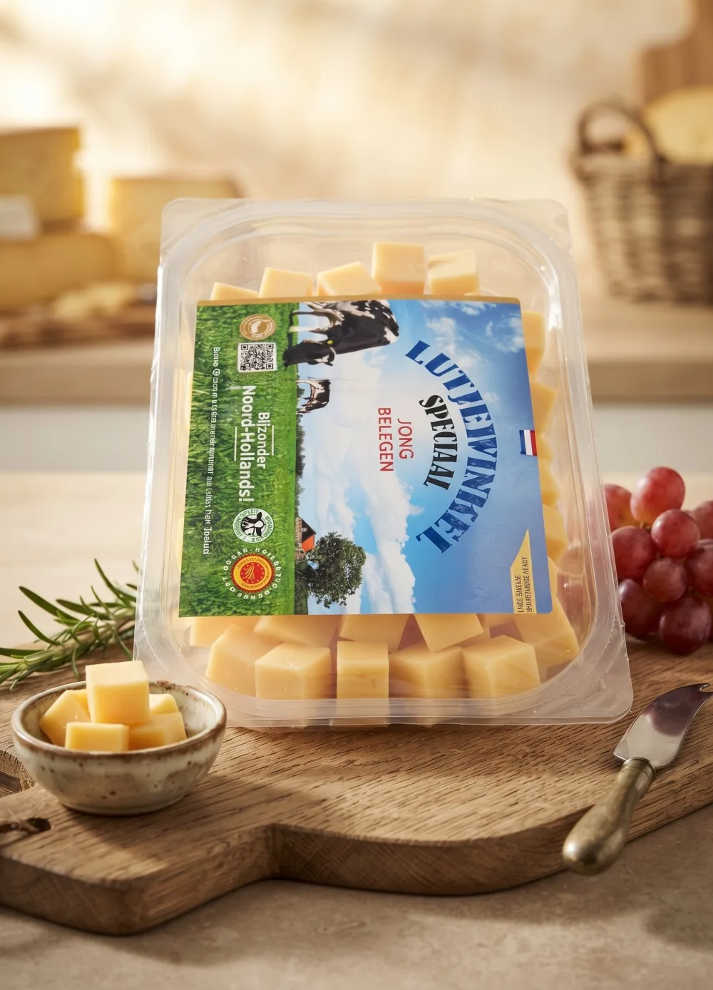 Jong Belegen kaas blokjes 500gr